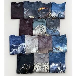 Lot of 14 The Mountain Wildlife Nature Tie Dye T-shirt Men’s XL Y2K Modern Blank